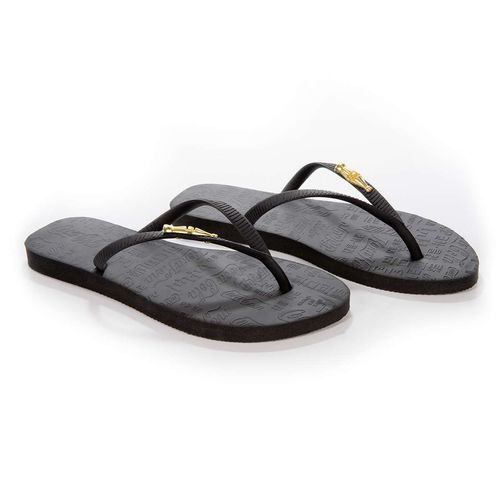 Chinelo Coca-Cola Shoes Leaf Preto Preto