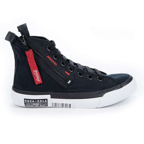 Tênis Coca-Cola Shoes Atlanta Wave Zipper Preto