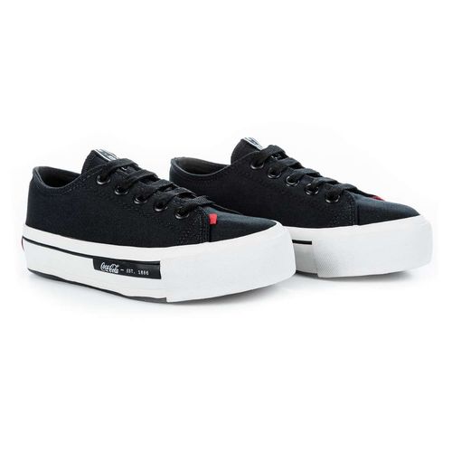 Tênis Coca-Cola Shoes Daytona Plataforma Canvas Preto