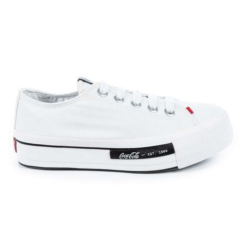 Tênis Coca-Cola Shoes Daytona Plataforma Canvas Branco
