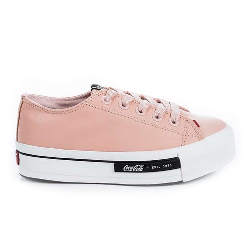 Tênis Coca-Cola Shoes Daytona Plataforma Leather Pêssego