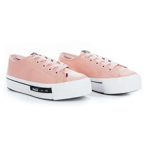 Tênis Coca-Cola Shoes Daytona Plataforma Leather Pêssego