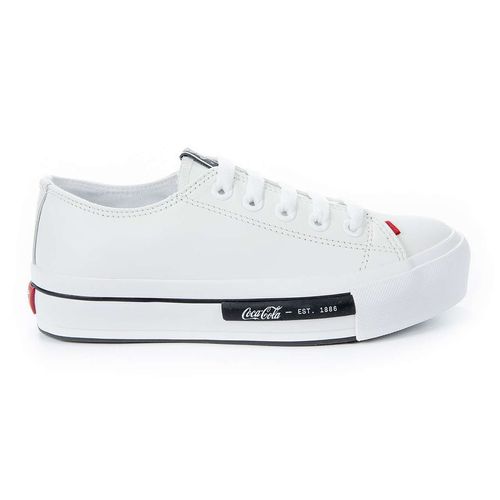 Tênis Coca-Cola Shoes Daytona Plataforma Leather Branco