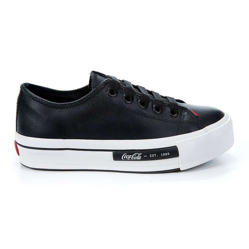 Tênis Coca-Cola Shoes Daytona Plataforma Leather Preto