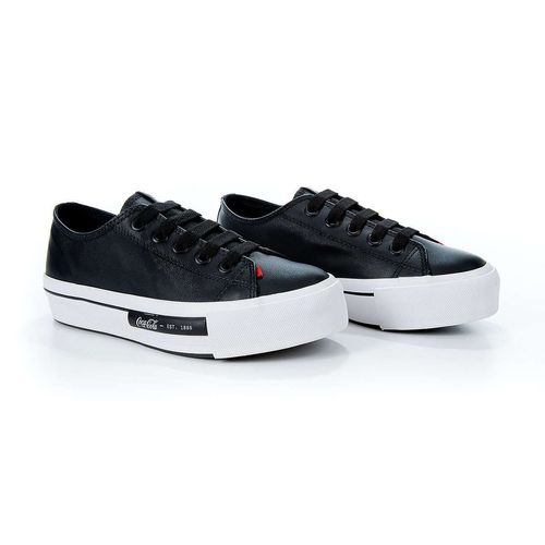 Tênis Coca-Cola Shoes Daytona Plataforma Leather Preto