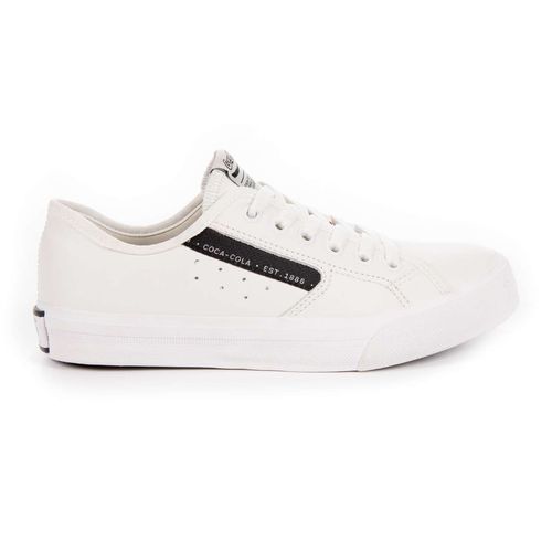 Tênis Coca-Cola Shoes Florida Leather Branco Preto