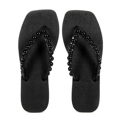 Chinelo Coca-Cola Shoes Square Bubbles Preto Preto