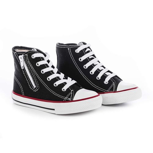 Tênis Infantil Diversão Canvas Hi Ziper Preto