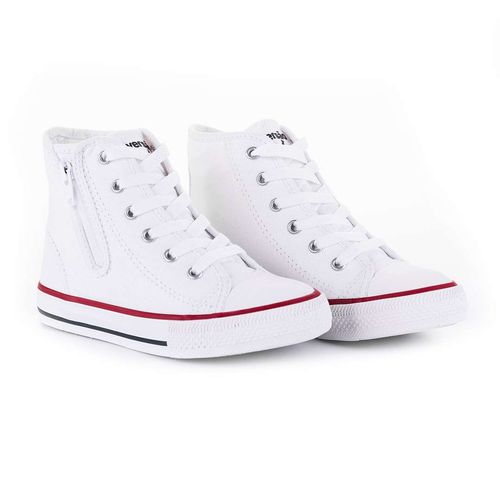 Tênis Infantil Diversão Canvas Hi Ziper Branco