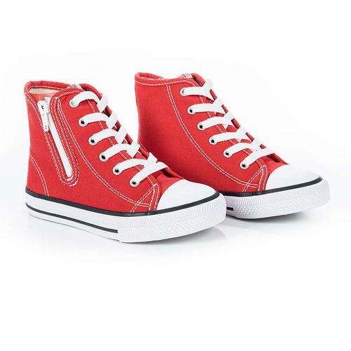 Tênis Infantil Diversão Canvas Hi Ziper Vermelho