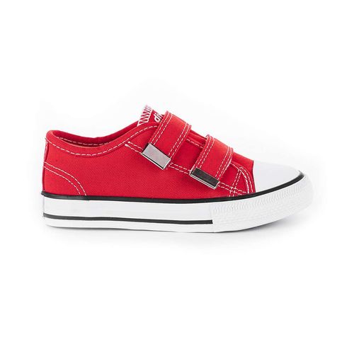 Tênis Infantil Diversão Canvas Velcro Vermelho