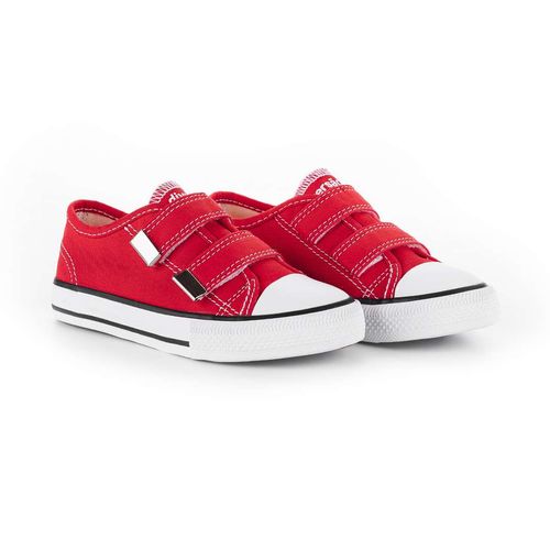 Tênis Infantil Diversão Canvas Velcro Vermelho