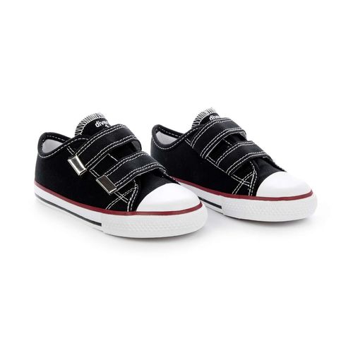 Tênis Infatil Diversão Baby Canvas Velcro Preto