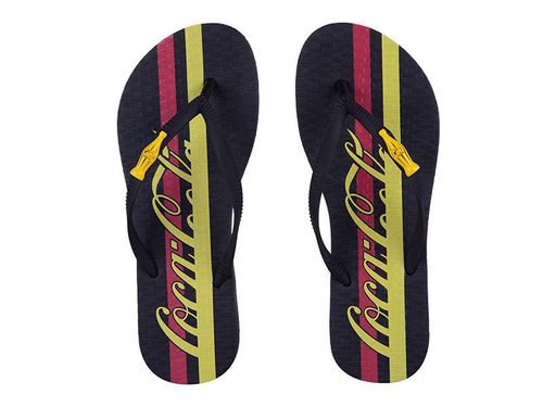 Chinelo Coca-Cola Shoes Sport Bands Preto Preto