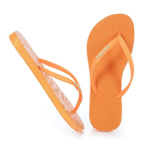 Chinelo Coca-Cola Shoes Glitter Shine Sandal Laranja Neon