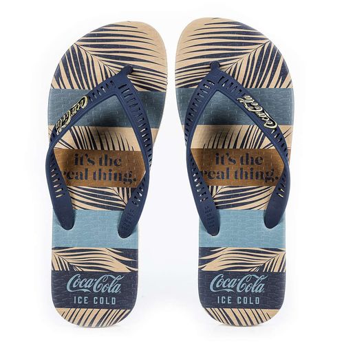 Chinelo Coca-Cola Shoes Belmnot Bege Marinho