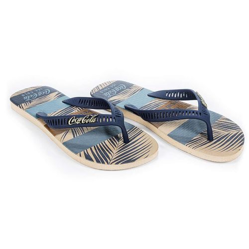 Chinelo Coca-Cola Shoes Belmnot Bege Marinho
