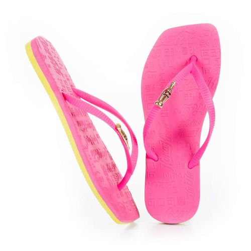 Chinelo Coca-Cola Shoes Square Bicolor Verde Lima