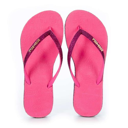 Chinelo Coca-Cola Shoes Glitter Shine Sandal Rosa