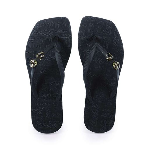 Chinelo Coca-Cola Shoes Glow Stone Preto
