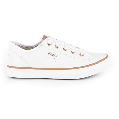 Tênis Coca-Cola Shoes Stream Leather Branco Cobre