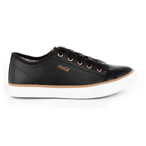 Tênis Coca-Cola Shoes Stream Leather Preto Cobre