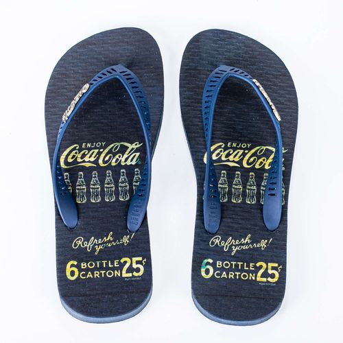 Chinelo Coca-Cola Shoes Botle Carton Marinho