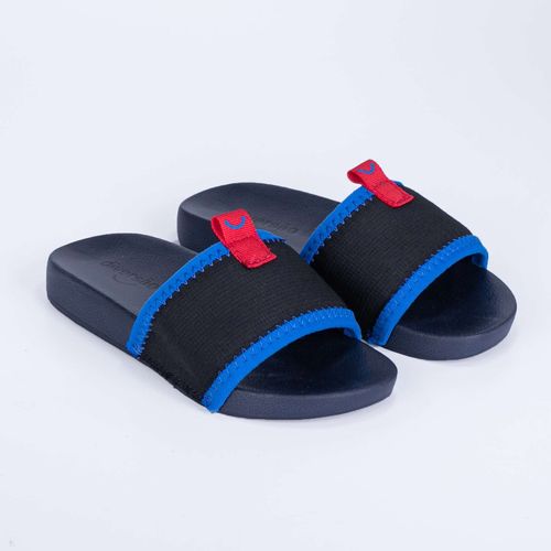 Chinelo Diversão Slide Casual Boy Marinho/Preto