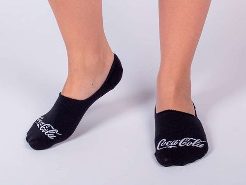 Meia Coca-Cola Sapatilha Cavada Feminina Preto