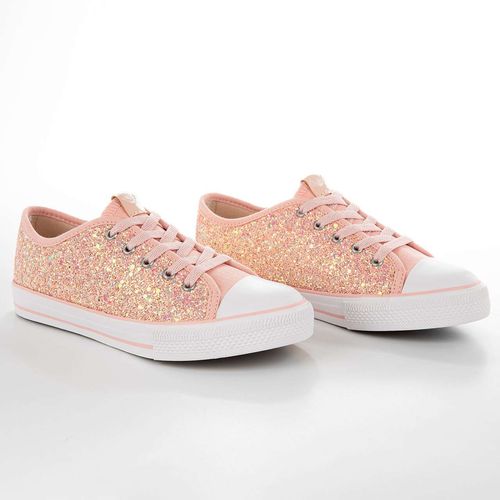 Tênis Infantil Diversão Mini Glitter Nude