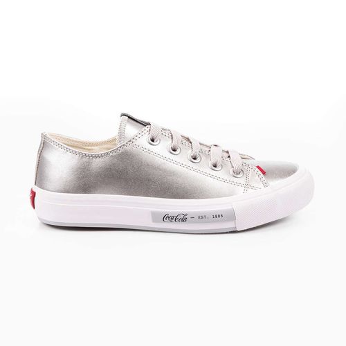 Tênis Coca-Cola Shoes Daytona Leather Metallic Prata
