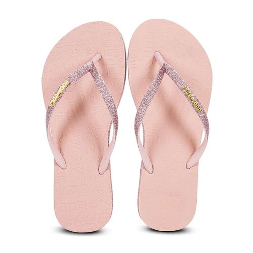 Chinelo Coca-Cola Shoes Glitter Shine Sandal Rose Claro