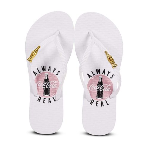 Chinelo Coca-Cola Always Metallic Branco