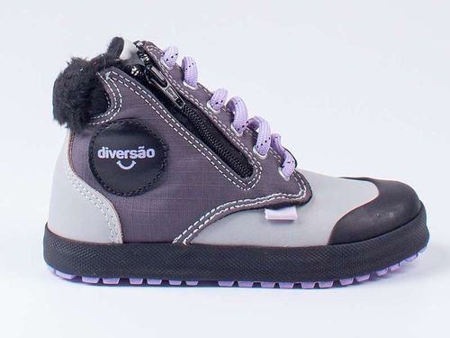Tênis Infantil Diversão Acamp Cinza Lilas