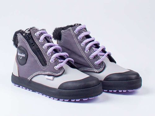 Tênis Infantil Diversão Acamp Cinza Lilas