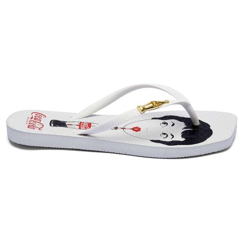 Chinelo Coca-Cola Londres Square Branco