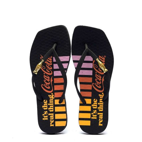 Chinelo Coca-Cola Napoles Square Preto
