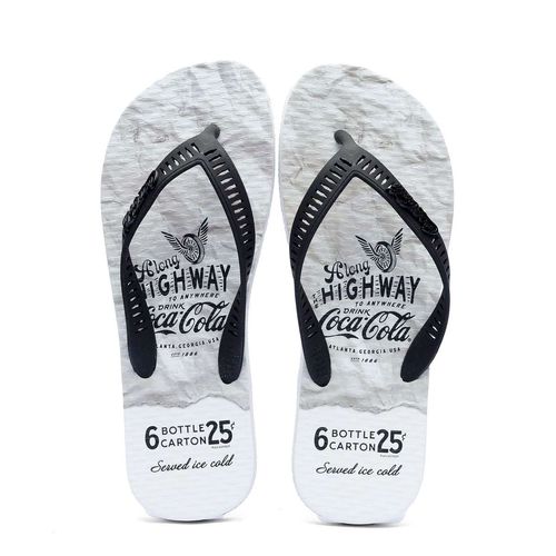 Chinelo Coca-Cola Paper Branco Preto