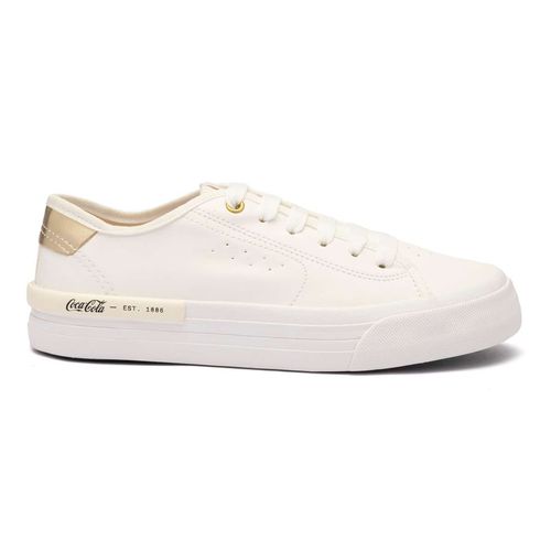 Tênis Coca-Cola Shoes Siena Town Branco Dourado