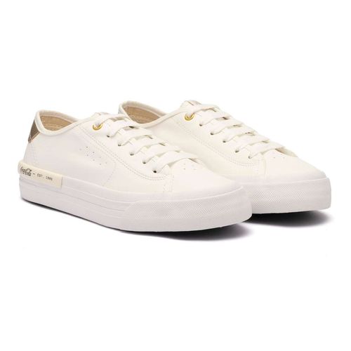 Tênis Coca-Cola Shoes Siena Town Branco Dourado