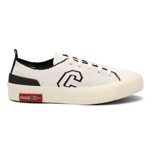Tênis Coca-Cola Katy Knit Branco Preto