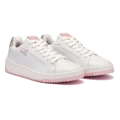 Tênis Coca-Cola Bowie Town Branco Rosa