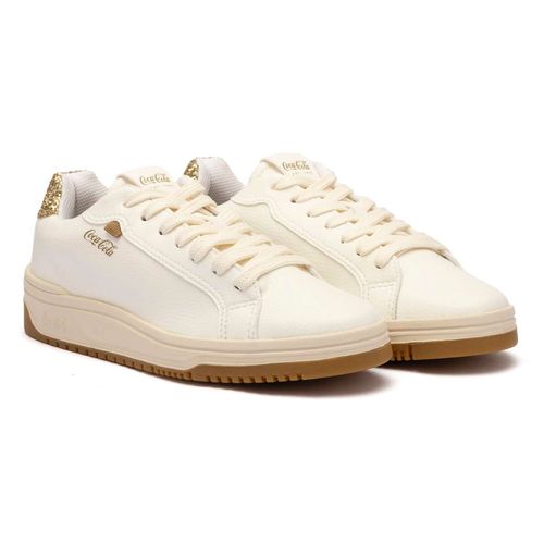 Tênis Coca-Cola Bowie Town Off White Dourado