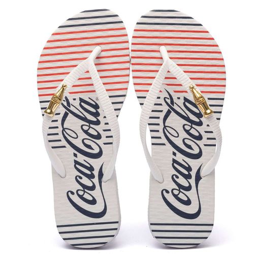 Chinelo Coca-Cola Classic Lines Branco Branco