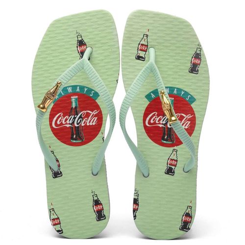 Chinelo Coca-Cola Square Pixel Lilas Verde