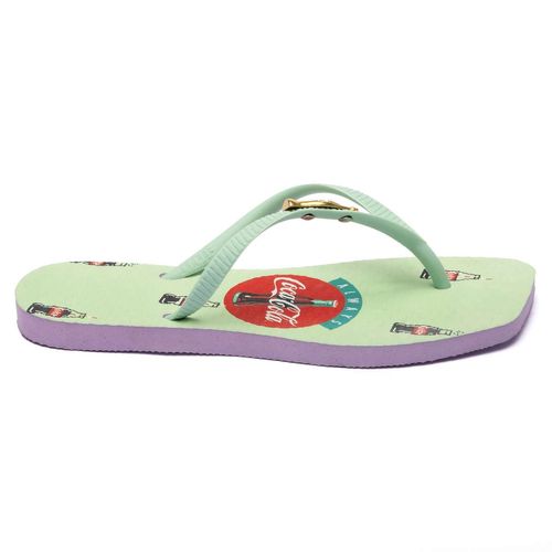 Chinelo Coca-Cola Square Pixel Lilas Verde