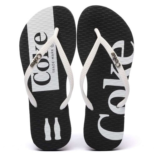 Chinelo Coca-Cola Akaroa Preto Branco