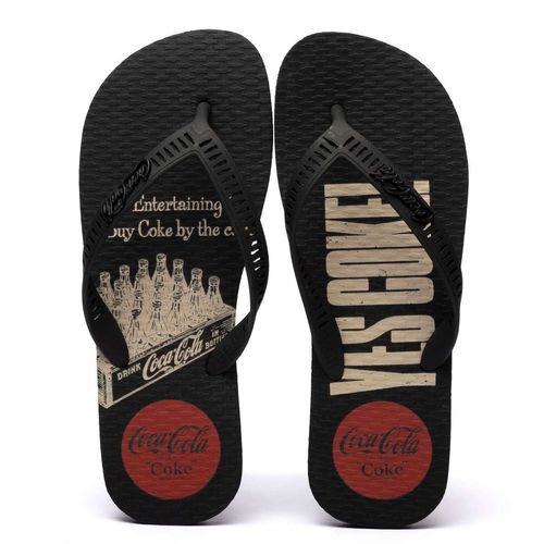 Chinelo Coca-Cola Yes Coke! Preto