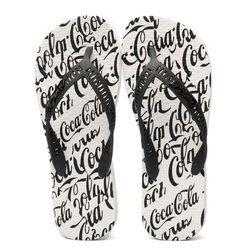 Chinelo Coca-Cola Scriptmania 2 Branco Preto