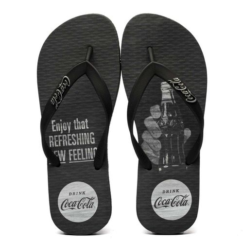 Chinelo Coca-Cola Shoes Wood Bottle Preto Preto